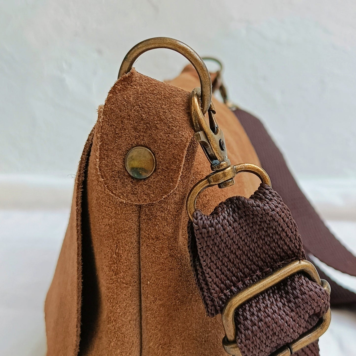 Cross Body Leather Handbag - Claudia Honey - Maslinda Designs