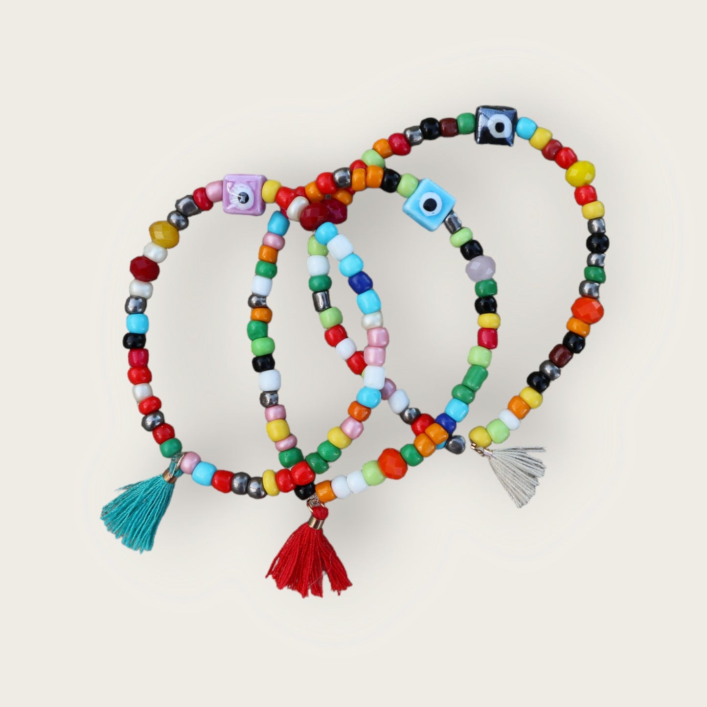Evil Eye Bracelets-Set of 3 - Maslinda Designs