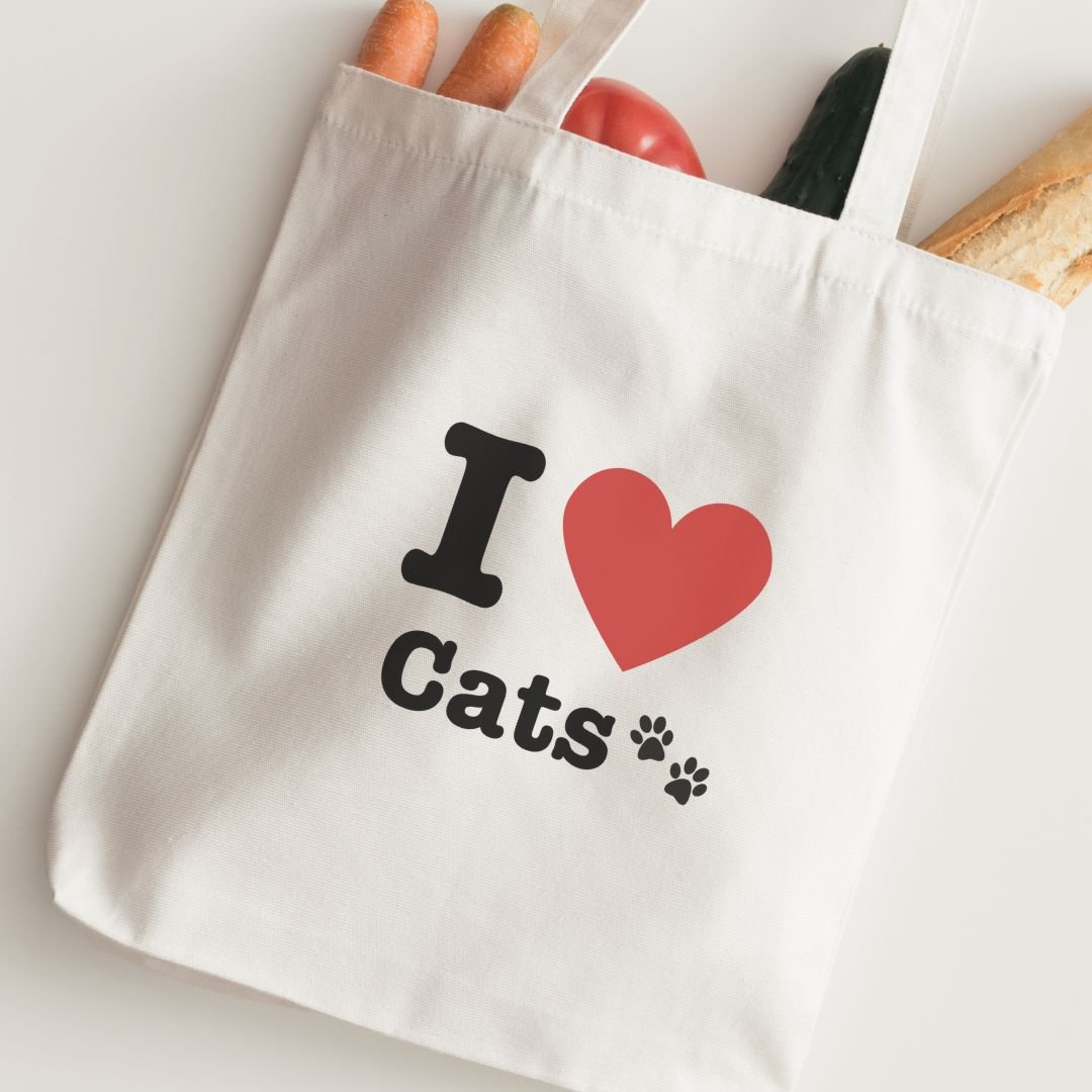 I Love Cats Tote Bag - Maslinda Designs