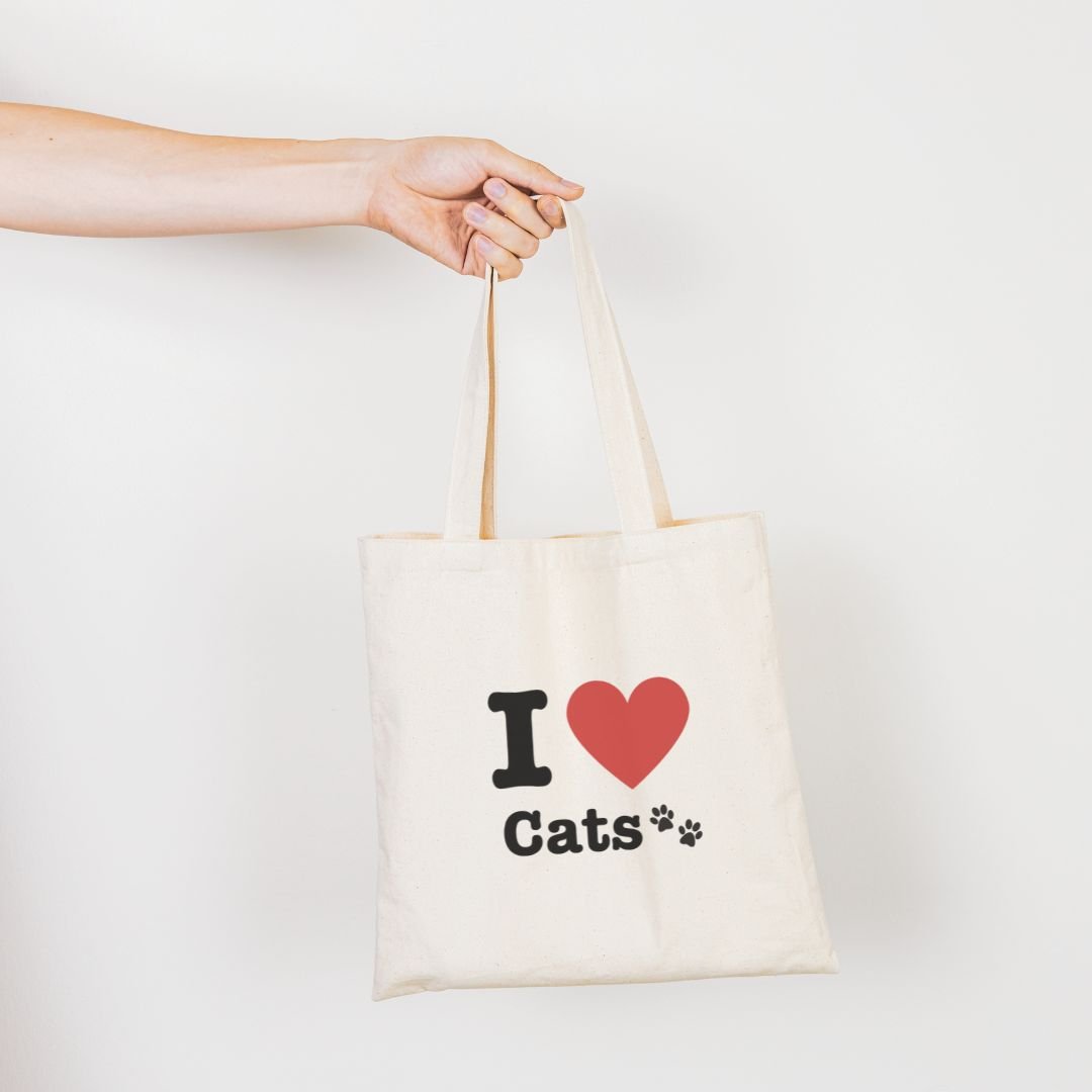 I Love Cats Tote Bag - Maslinda Designs
