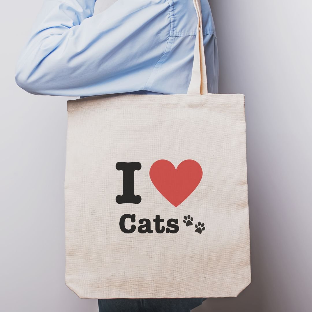 I Love Cats Tote Bag - Maslinda Designs