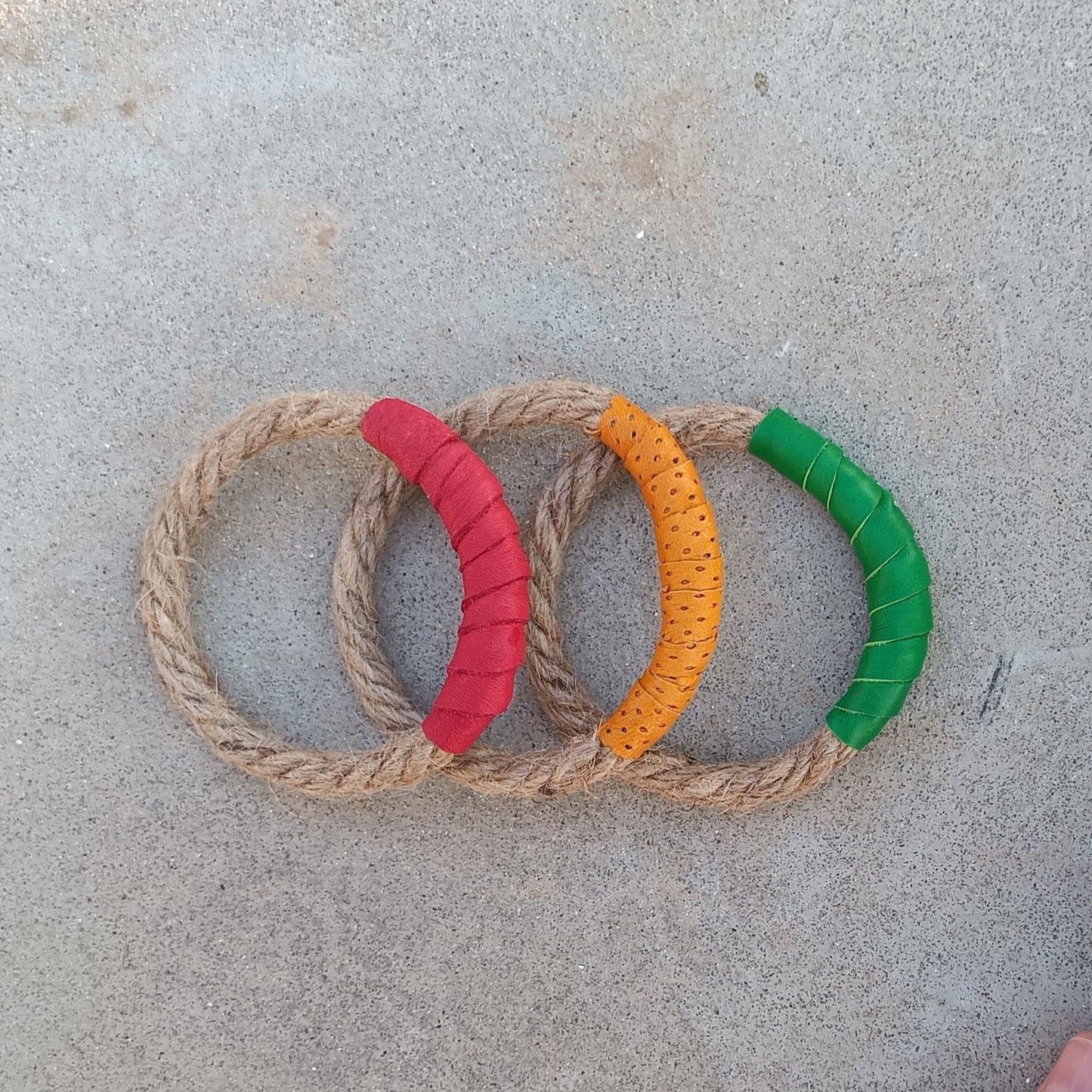 Mojo Rope and Leather Bangles - Set of 3 - Maslinda Designs