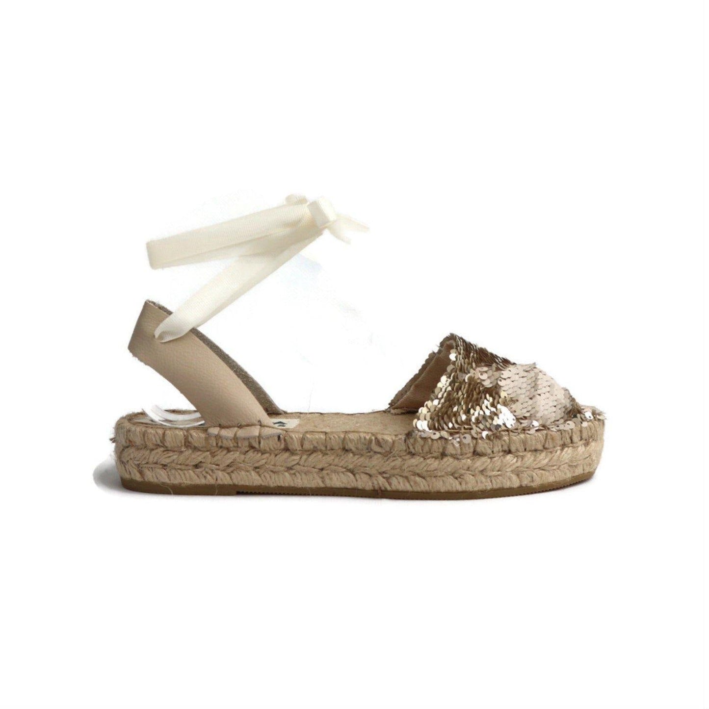 Sequin Espadrilles - Champagne - Double Sole - Maslinda Designs