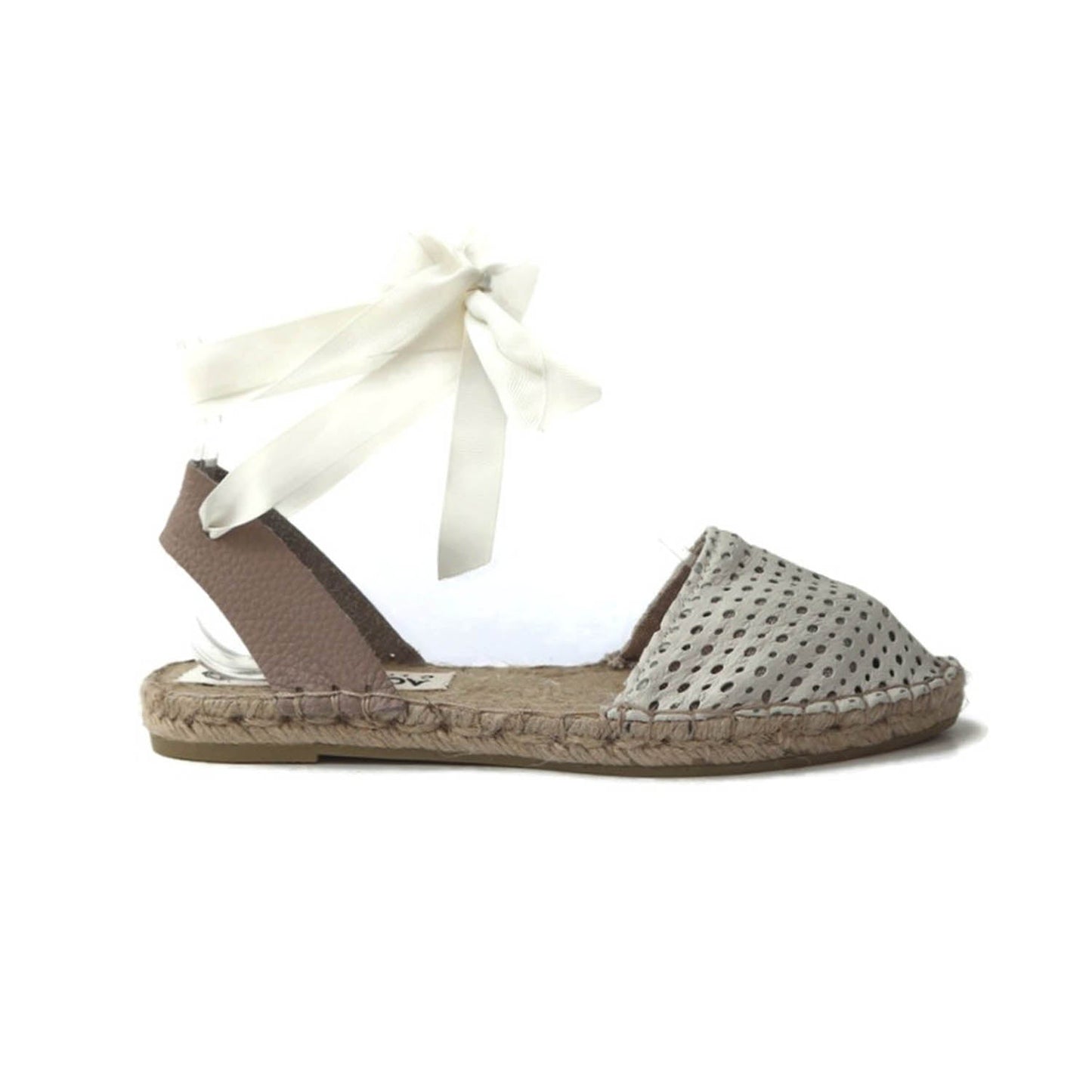 Peek a Boo Leather Espadrilles - White - Maslinda Designs