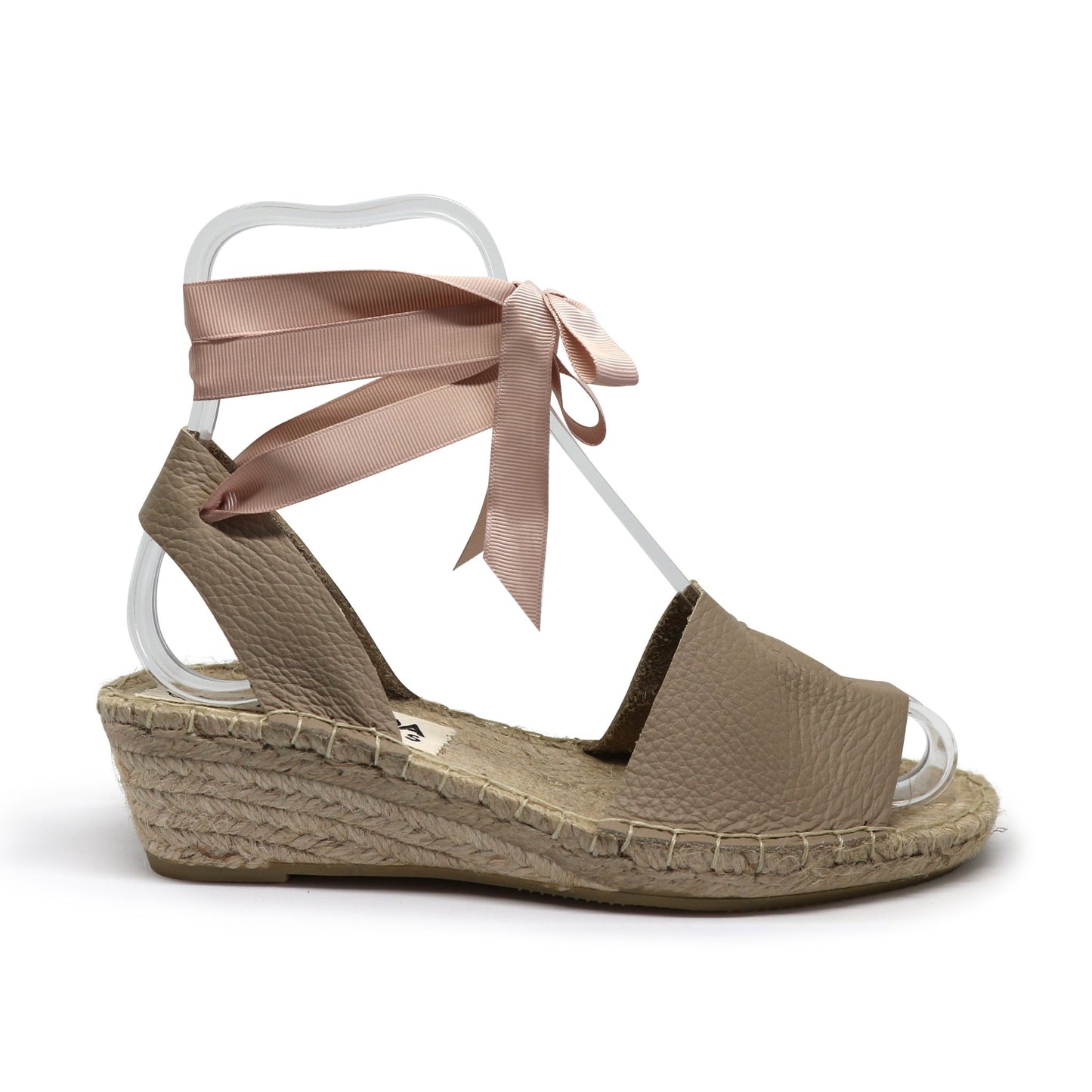 Low Wedge Leather Espadrilles - Nude - Maslinda Designs
