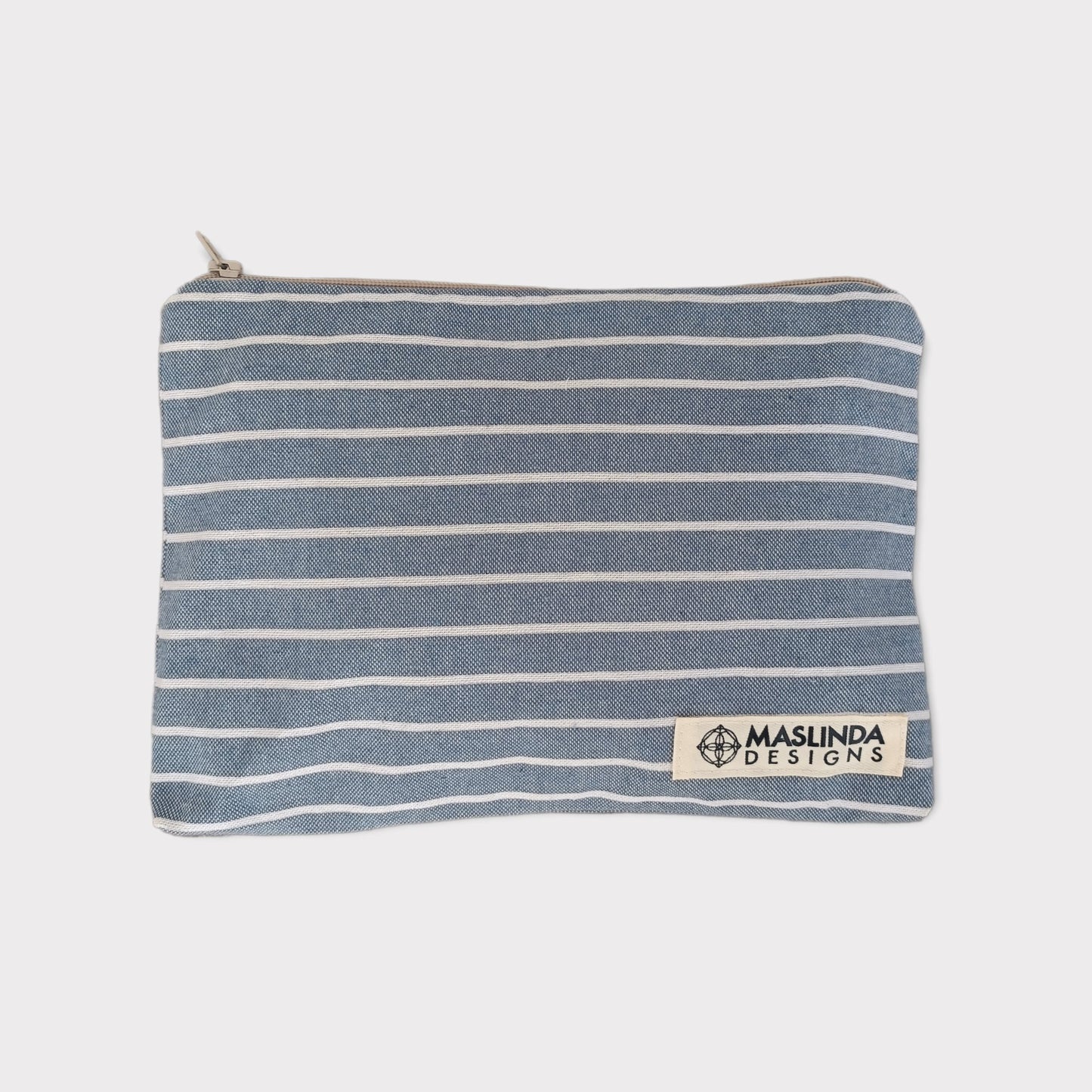 Make-up bag - Sky Blue Lines - Maslinda Designs