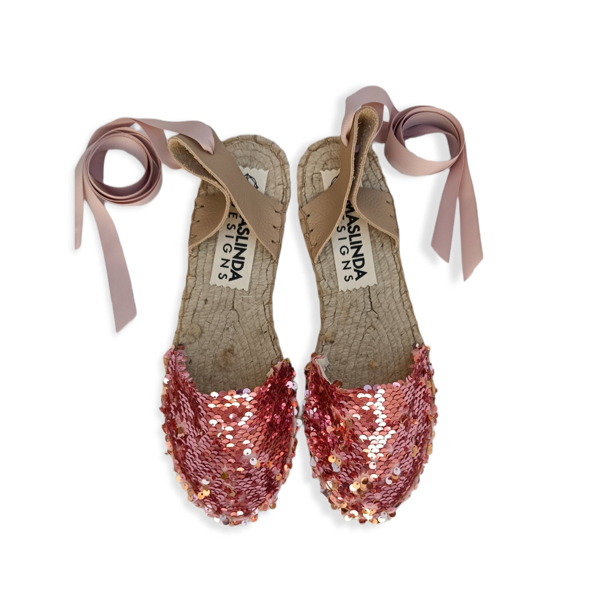 Sequin Espadrilles - Rosé - Classic Sole - Maslinda Designs