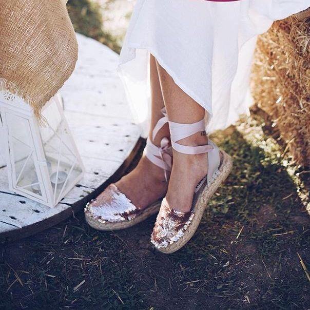Sequin Espadrilles - Rosé - Classic Sole - Maslinda Designs