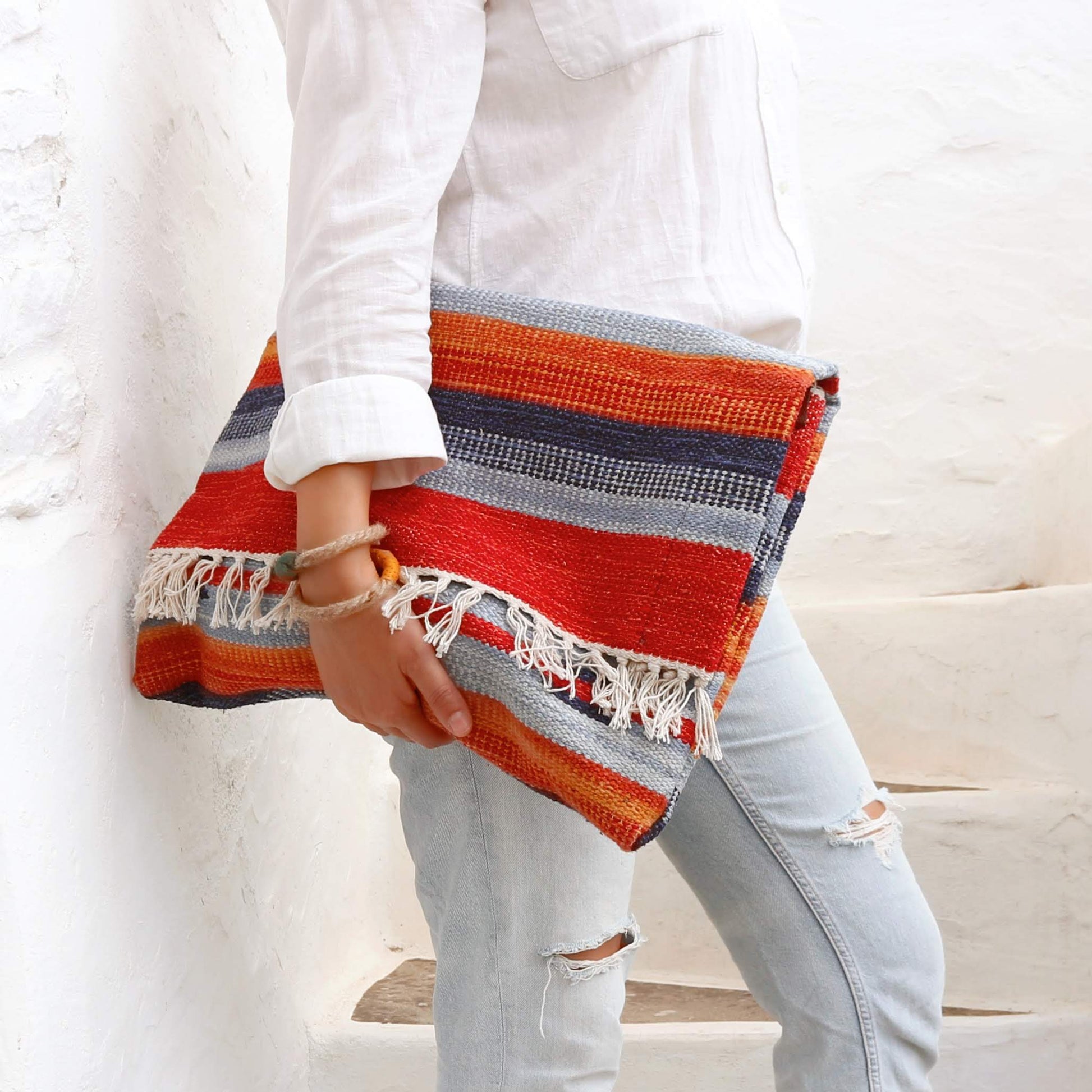 Messenger Clutch Bag - Tangerine - Maslinda Designs