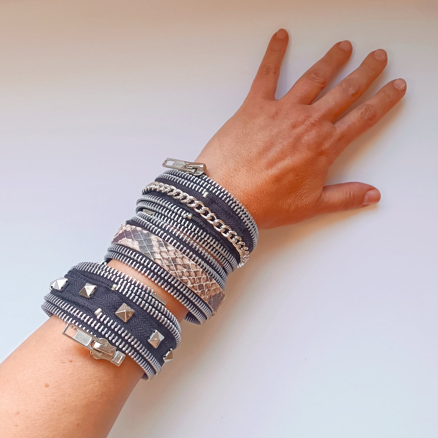 Zipper Cuff Bracelet - Silver