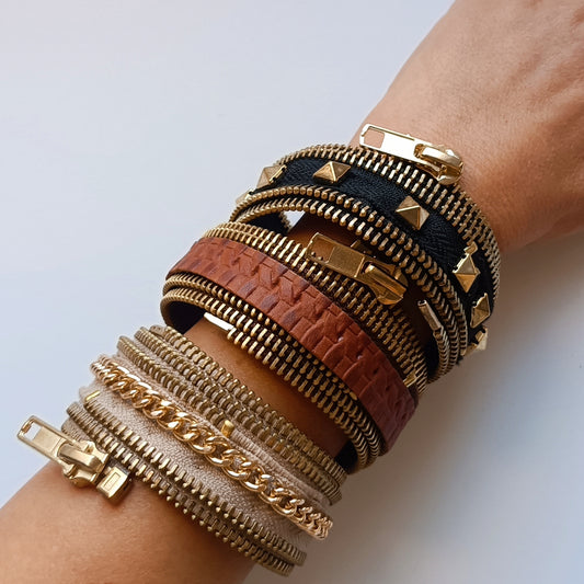 Zipper Cuff Bracelet - Gold