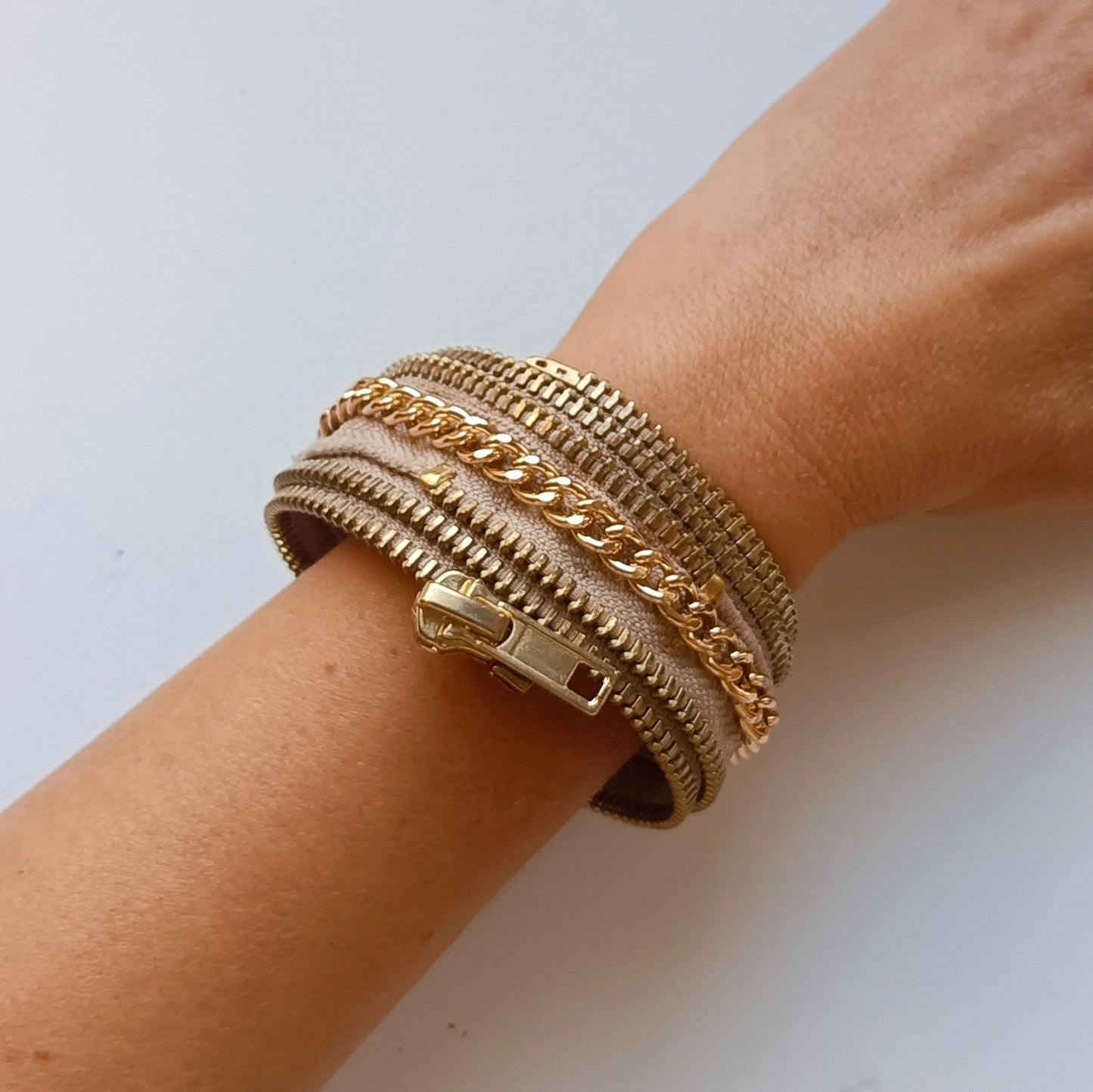 Zipper Cuff Bracelet - Gold