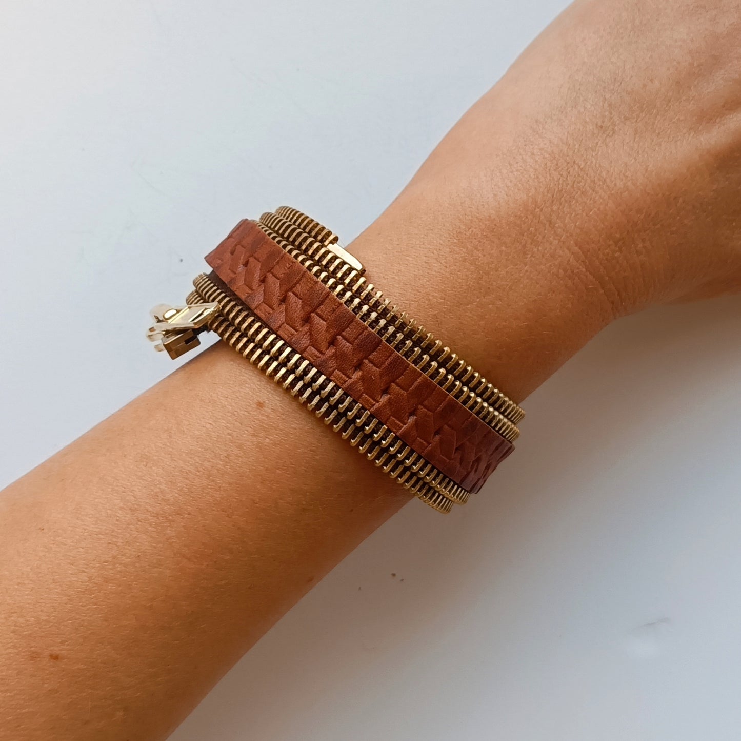 Zipper Cuff Bracelet - Gold