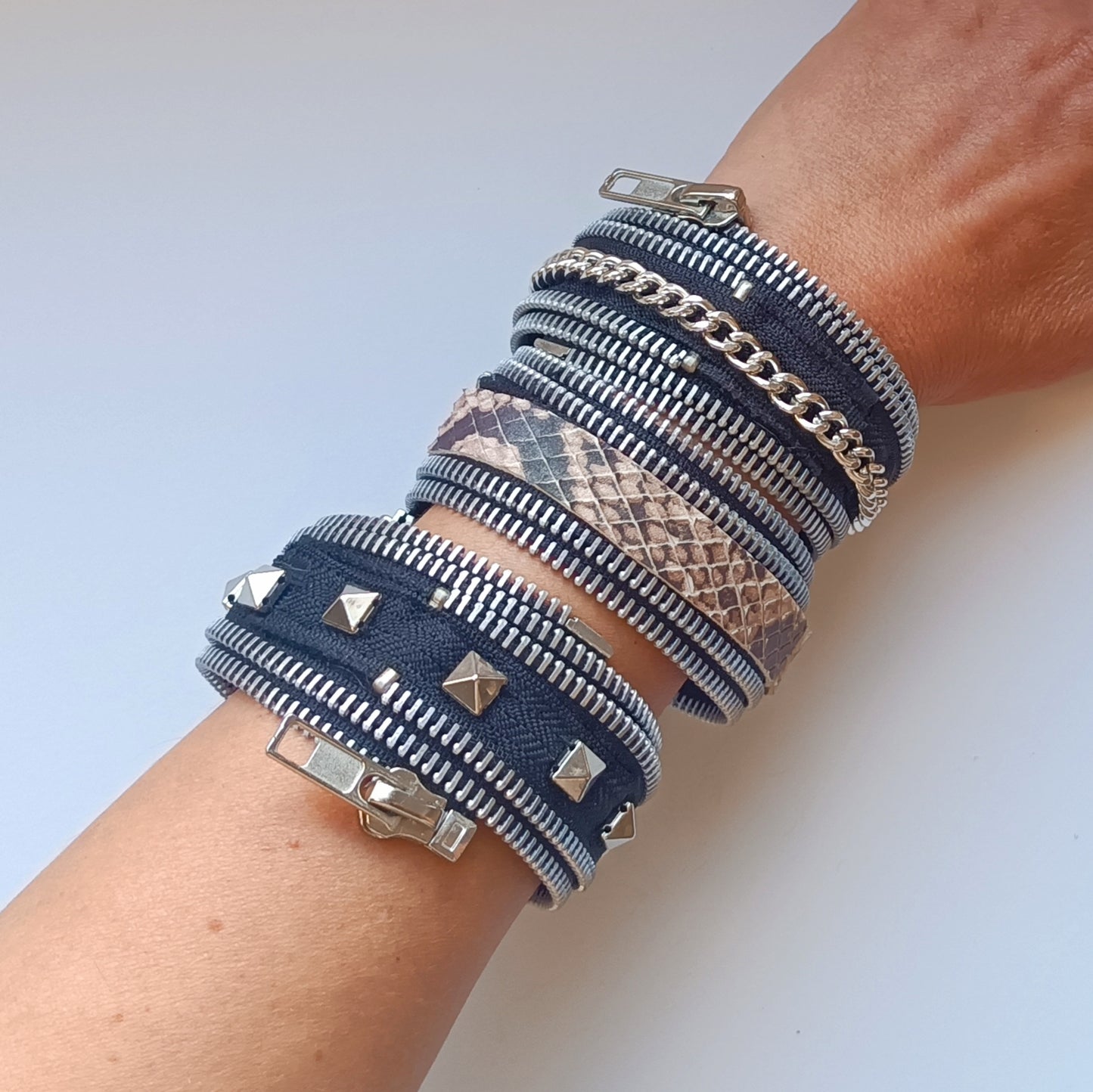 Zipper Cuff Bracelet - Silver