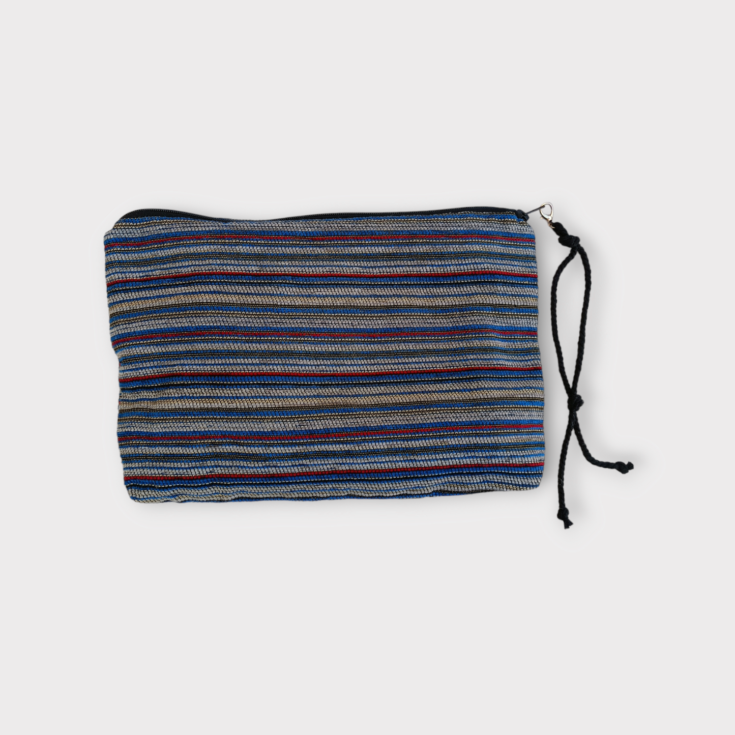 Billie Zippered Clutch Bag - Blue Stripes