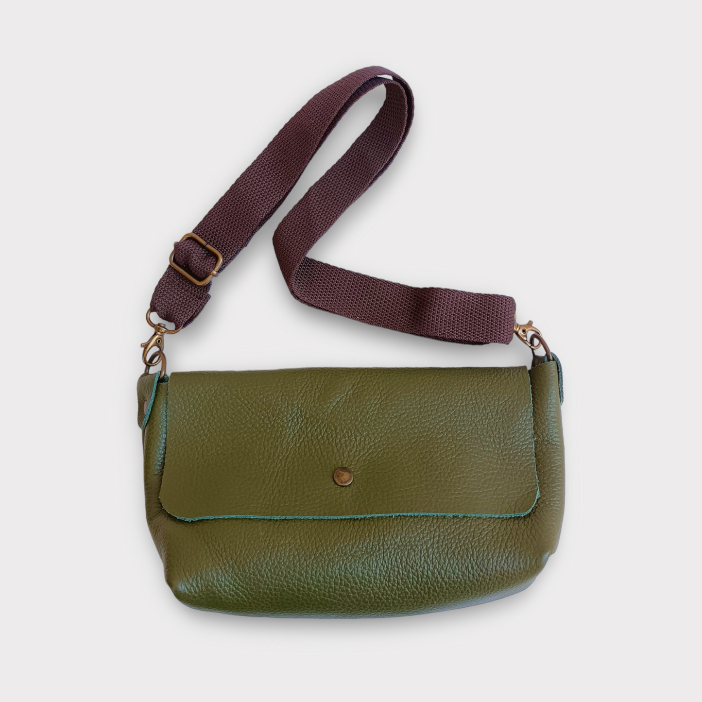 Cross Body Leather Handbag - Claudia Olive