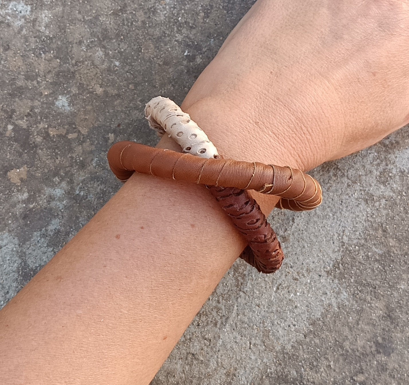 Rope and Leather Bracelet - Infinity