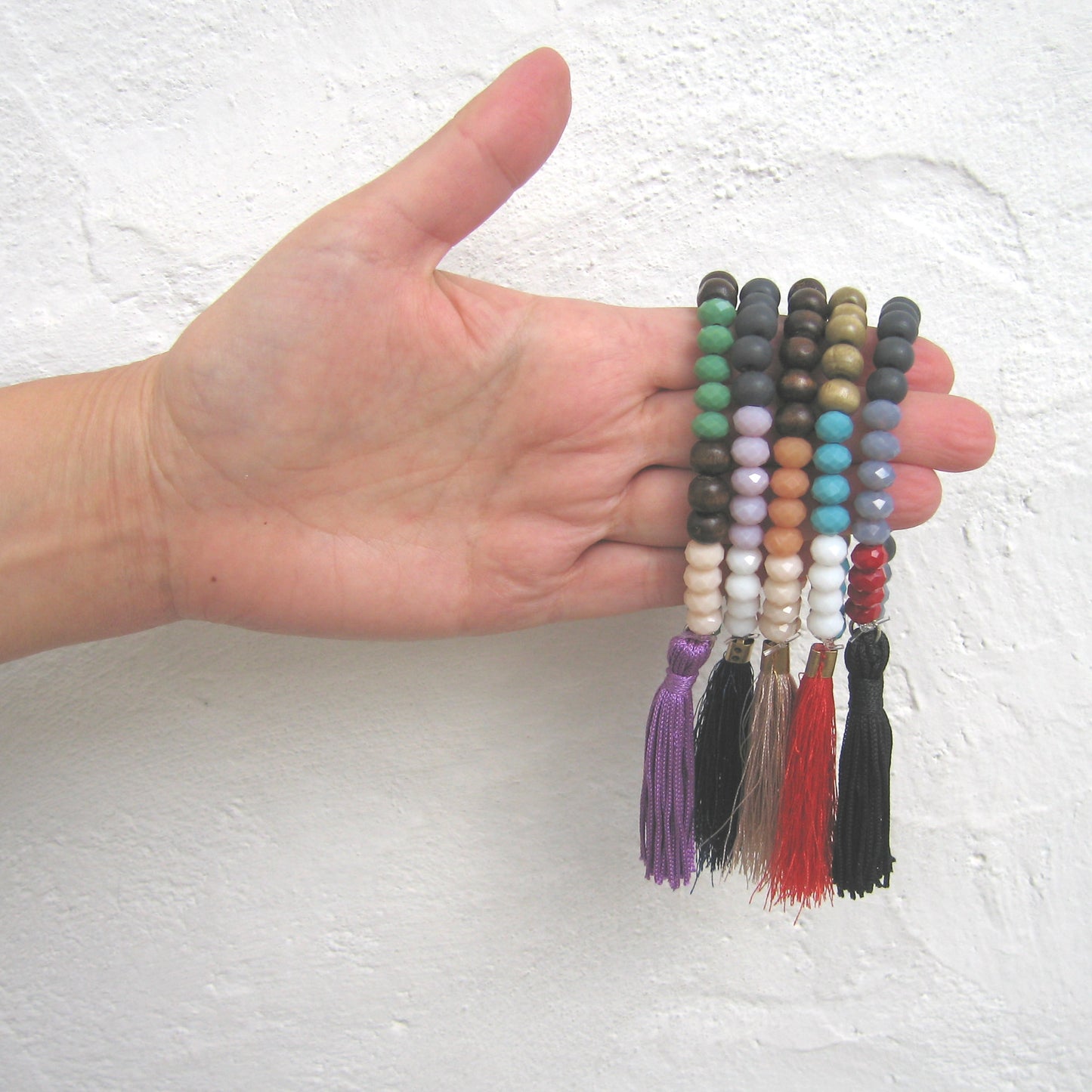 Crystal Beads Tassel Bracelet - Maslinda Designs