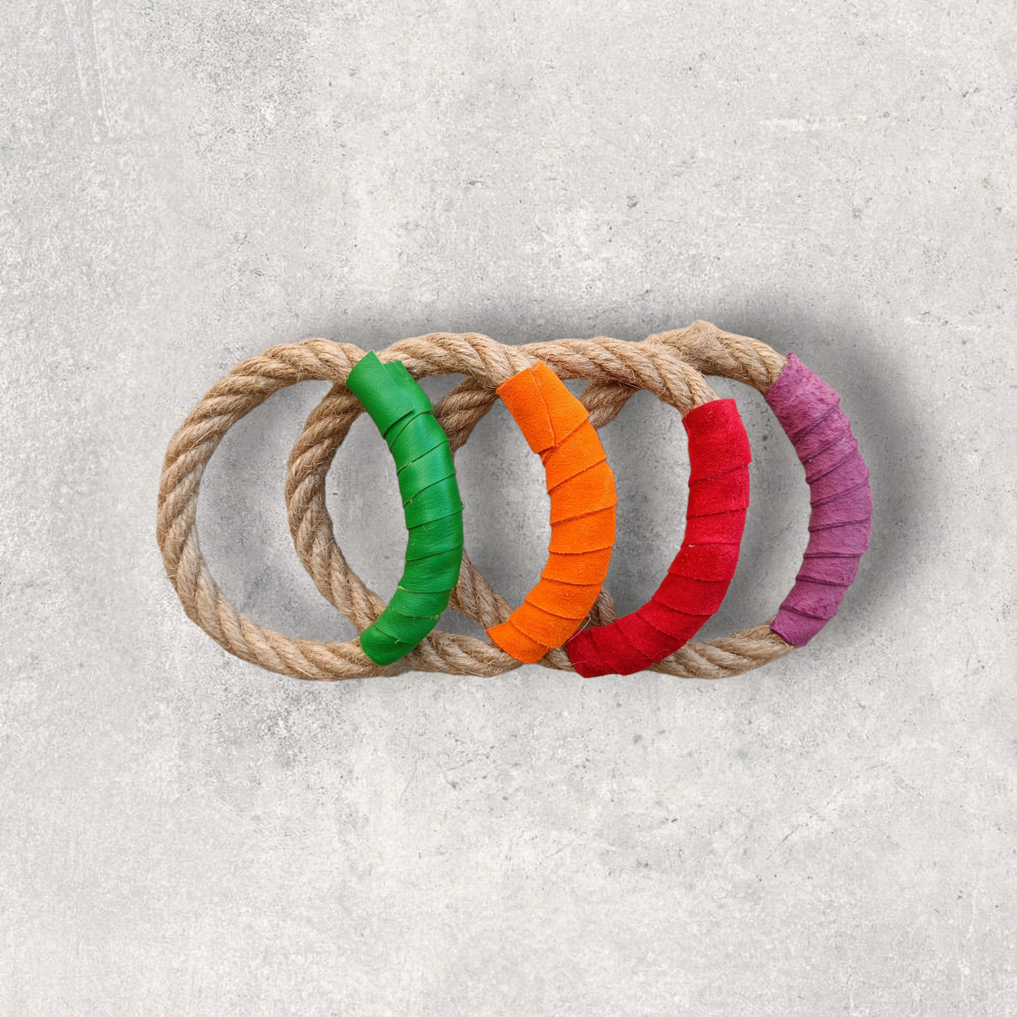 Rope and Leather Bracelets - Set of 4 - Maslinda Designs