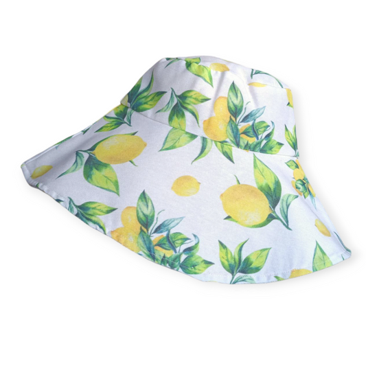 Lemon Print Wide Brim Hat