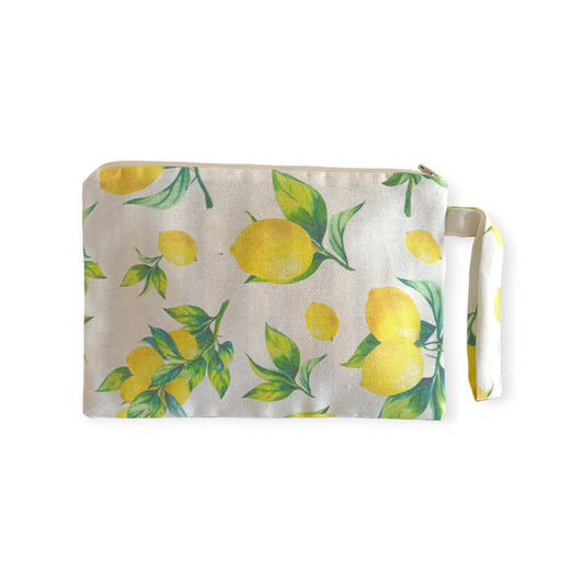 Lemon Print Small Zipper Bag