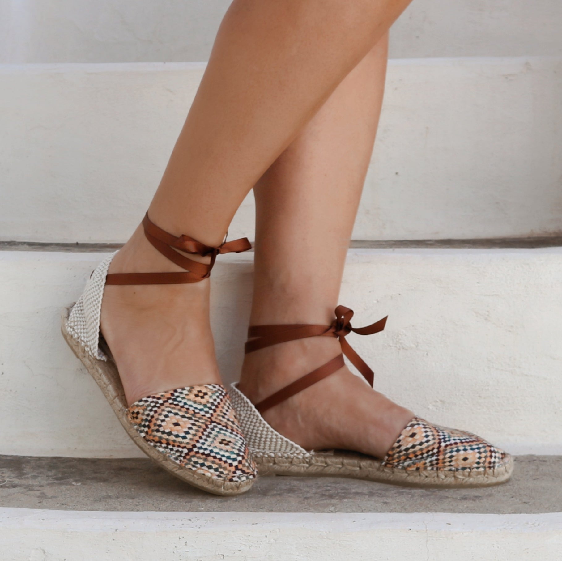 Boho Print Vegan Espadrilles Sandals - Maslinda Designs