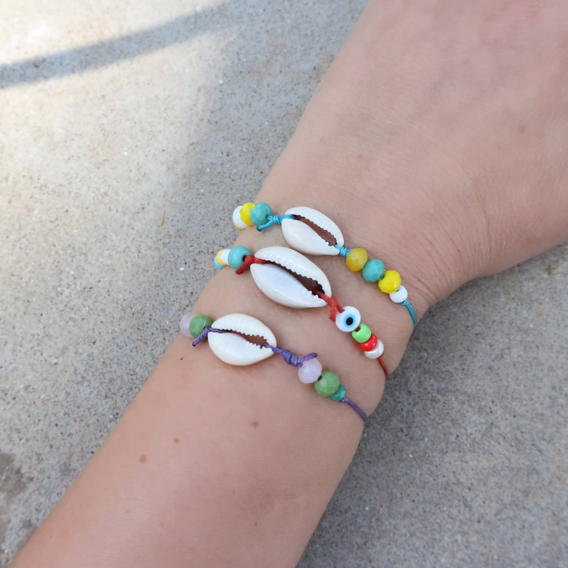 Cowrie Shell Bracelets-Set of 3 - Maslinda Designs