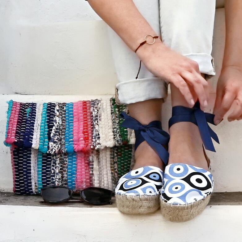 Espadrilles Sandals - Evil Eye Print - Maslinda Designs