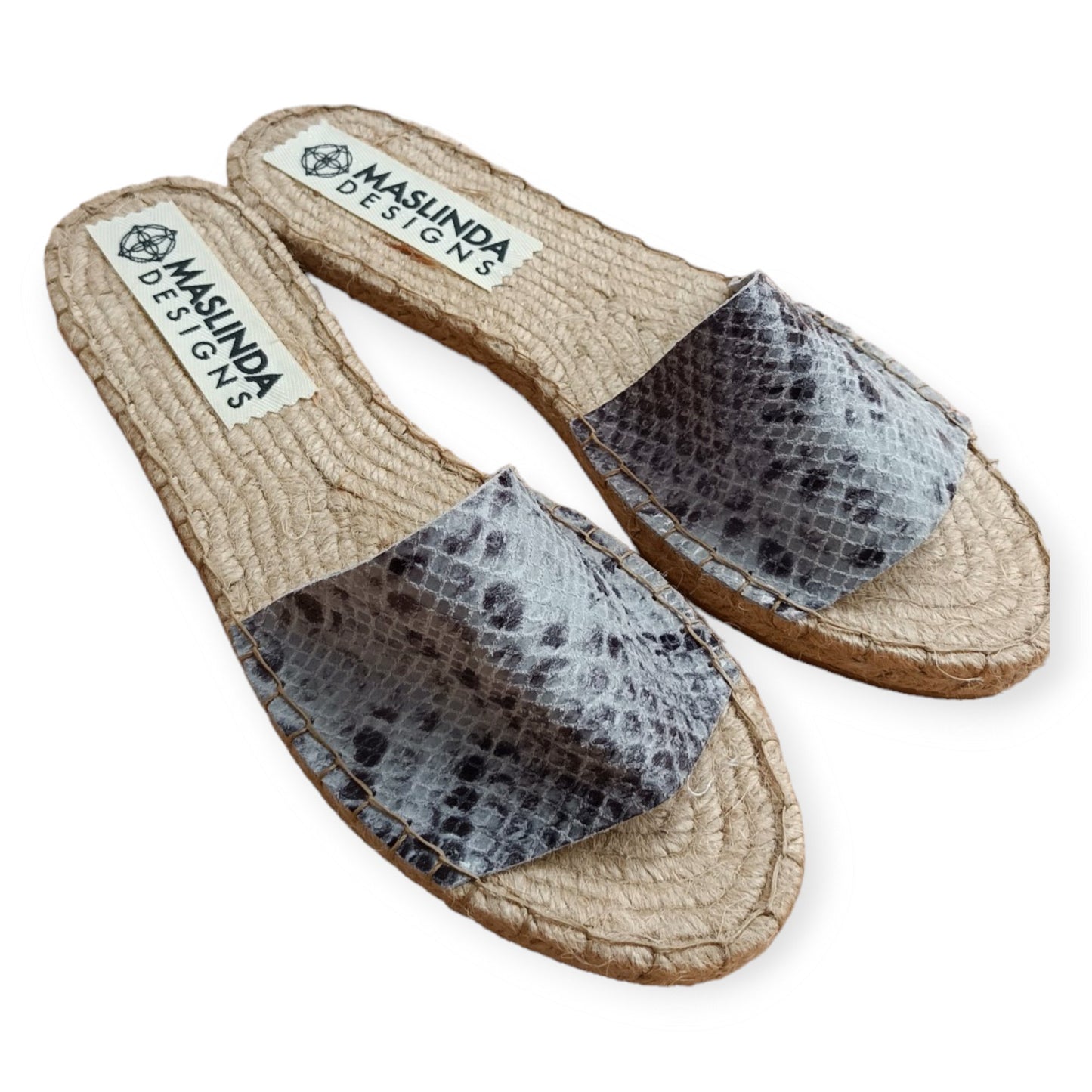 Espadrilles Slides - Snake Print - Maslinda Designs