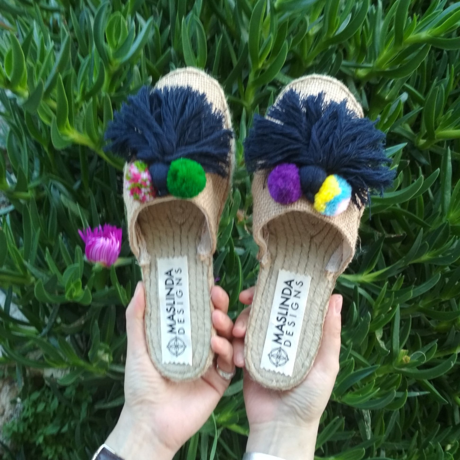 Espadrilles Slippers - Natural Jute - Maslinda Designs