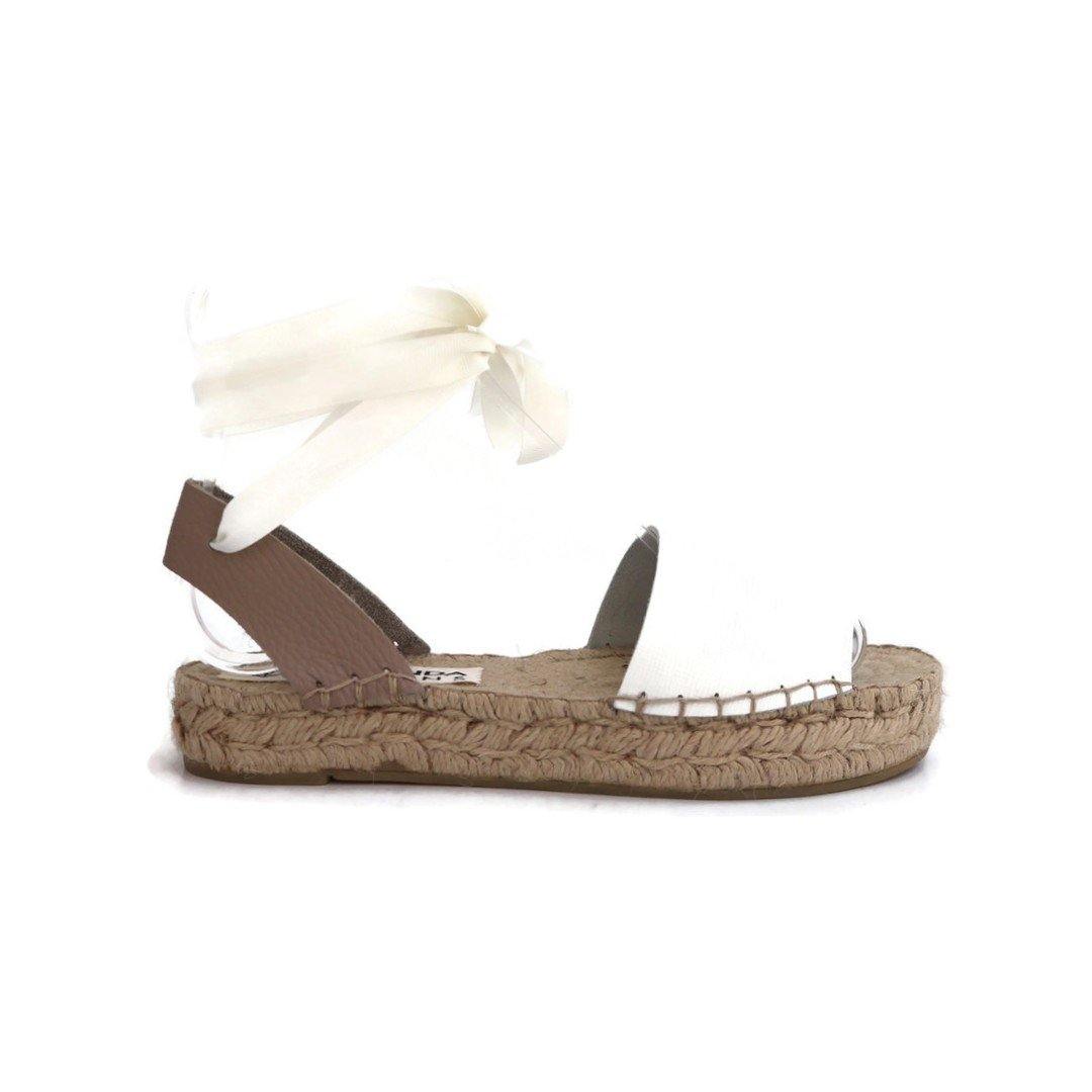 Essential Espadrilles Sandals - White - Double Sole - Maslinda Designs