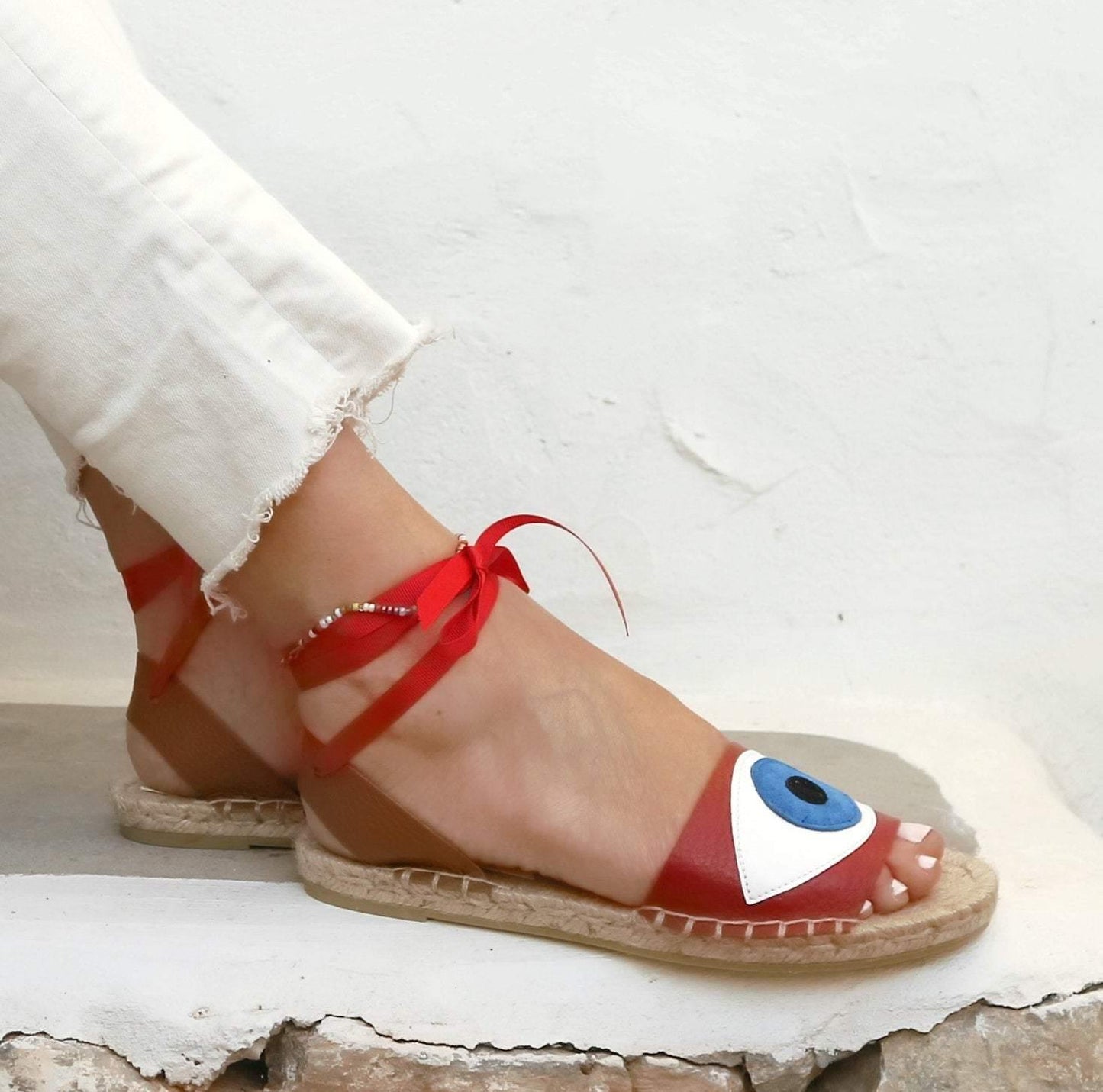 Evil Eye Espadrilles Sandals - 5 Colors - Maslinda Designs