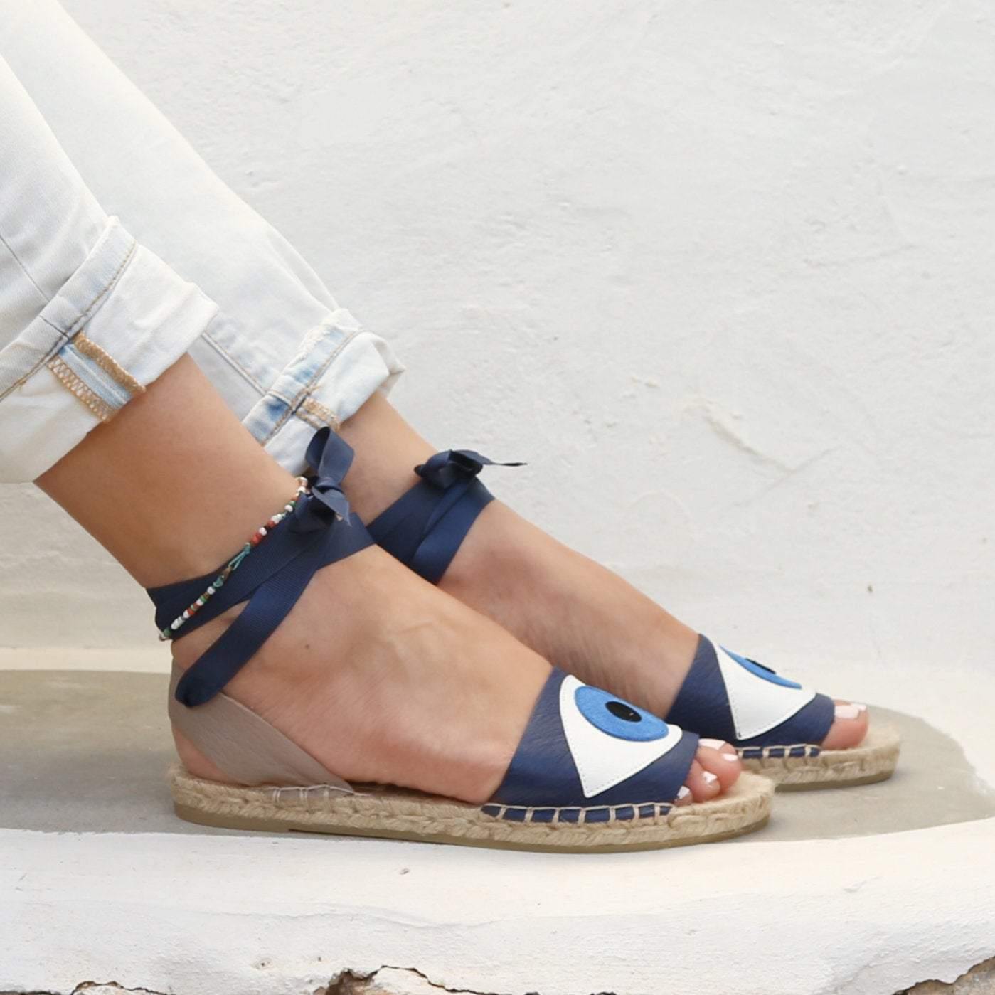 Evil Eye Espadrilles Sandals - 5 Colors - Maslinda Designs