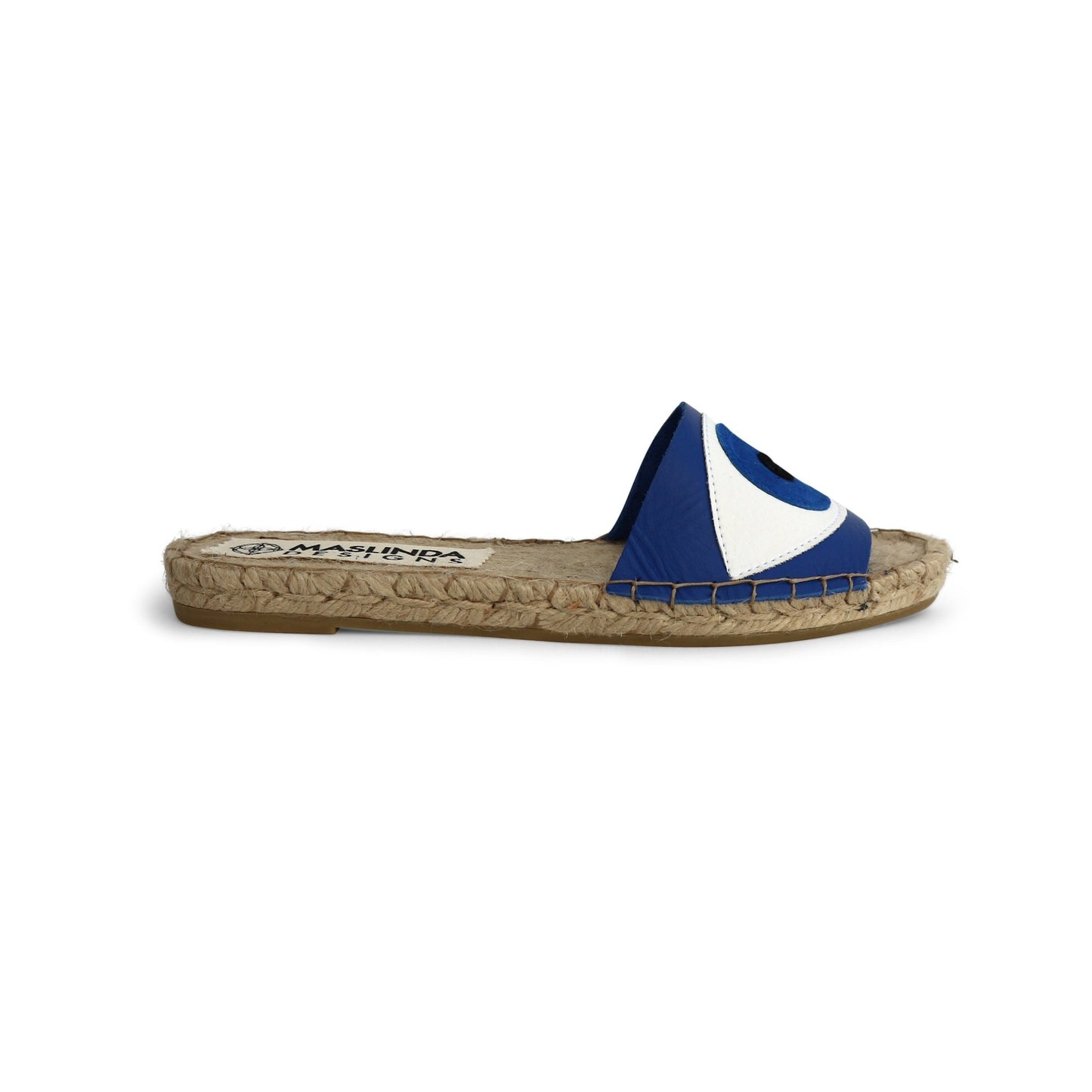 Evil Eye Espadrilles Slides - Blue - Maslinda Designs