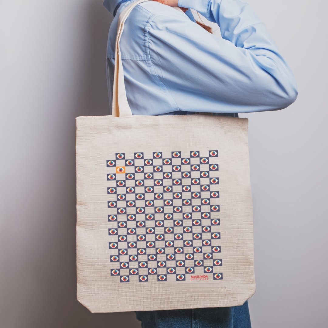 Evil Eyes Printed Tote Bag - Maslinda Designs