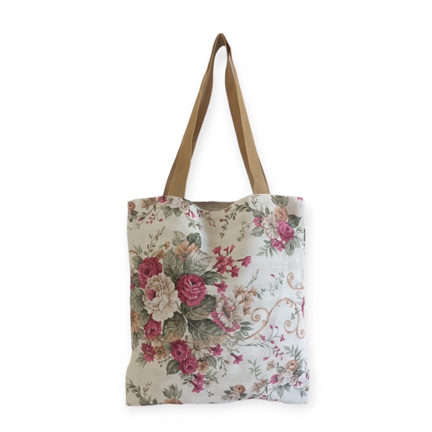 Red Floral Print Tote Bag - Maslinda Designs