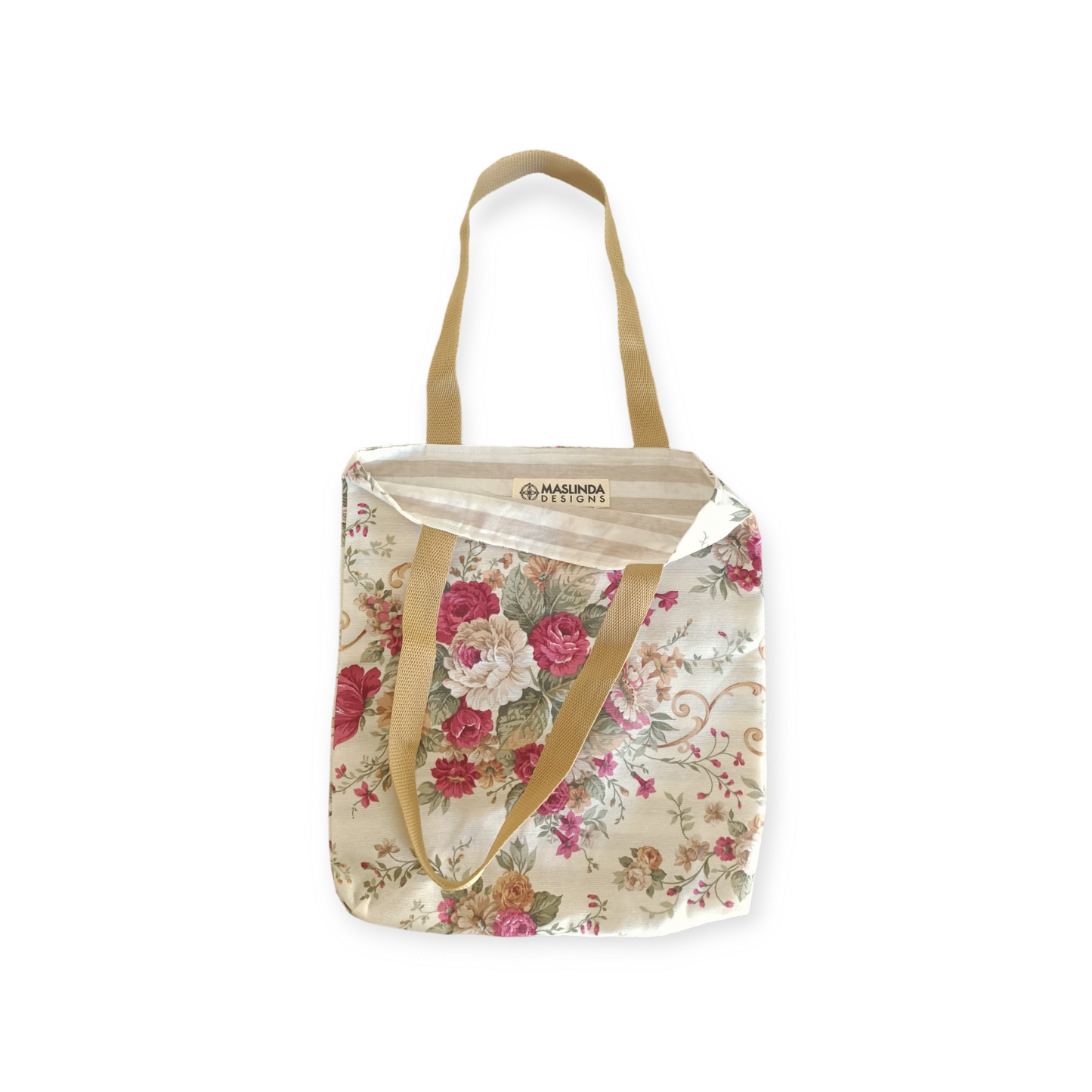 Red Floral Print Tote Bag