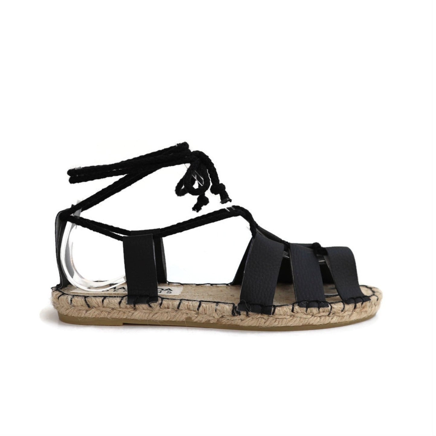 Gladiator Sandals - Vegan Leather - Black - Classic Sole - Maslinda Designs