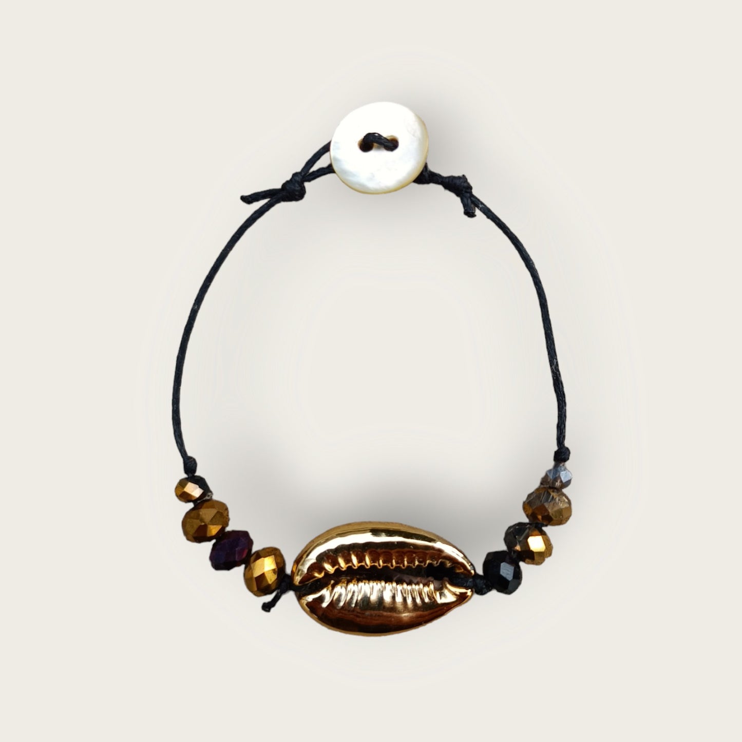 Golden Cowrie Shell Bracelet - Maslinda Designs