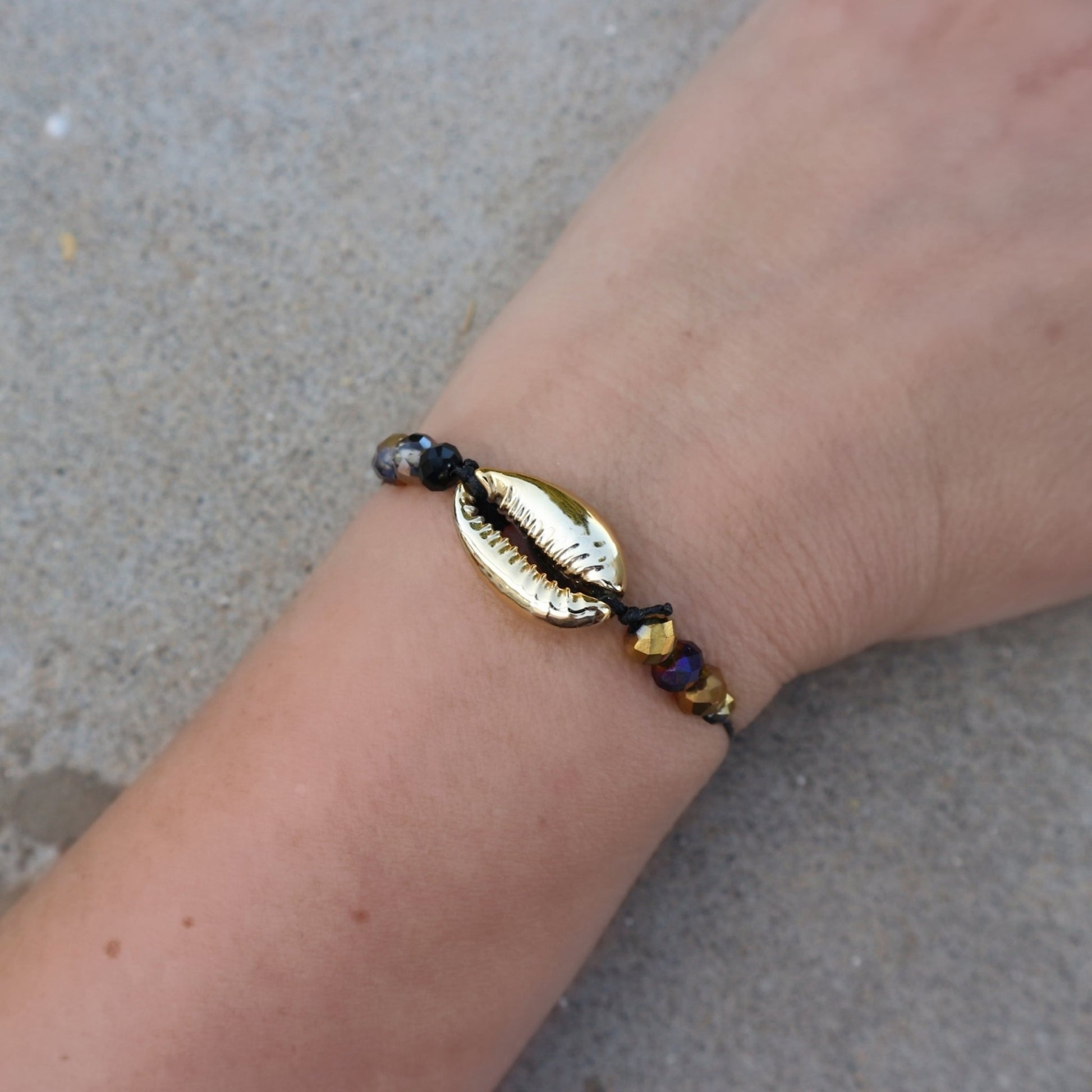 Golden Cowrie Shell Bracelet - Maslinda Designs