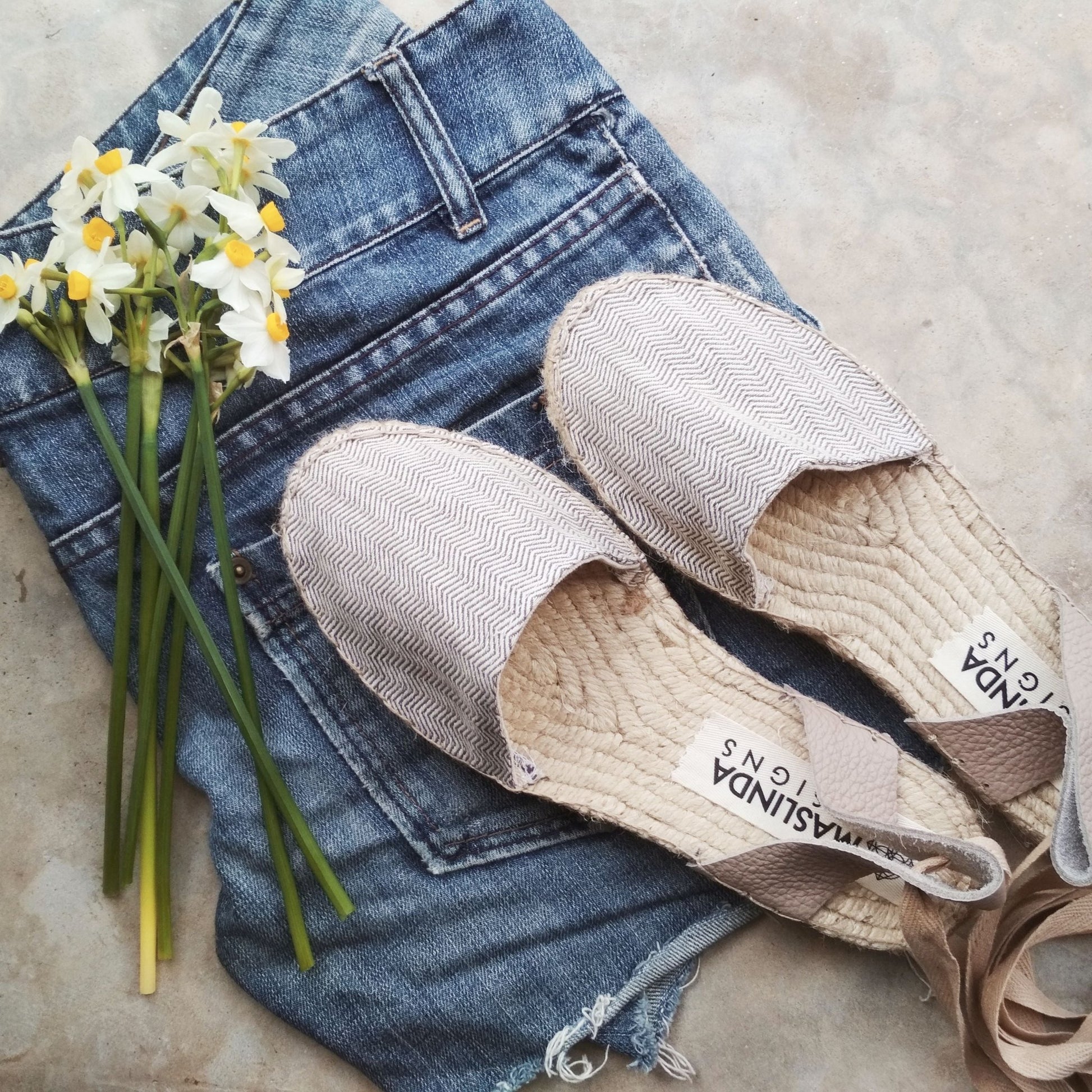 Herringbone Espadrilles - Double Sole - Maslinda Designs