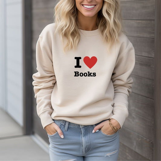 I love Books Heavyweight Sweatshirt - Maslinda Designs