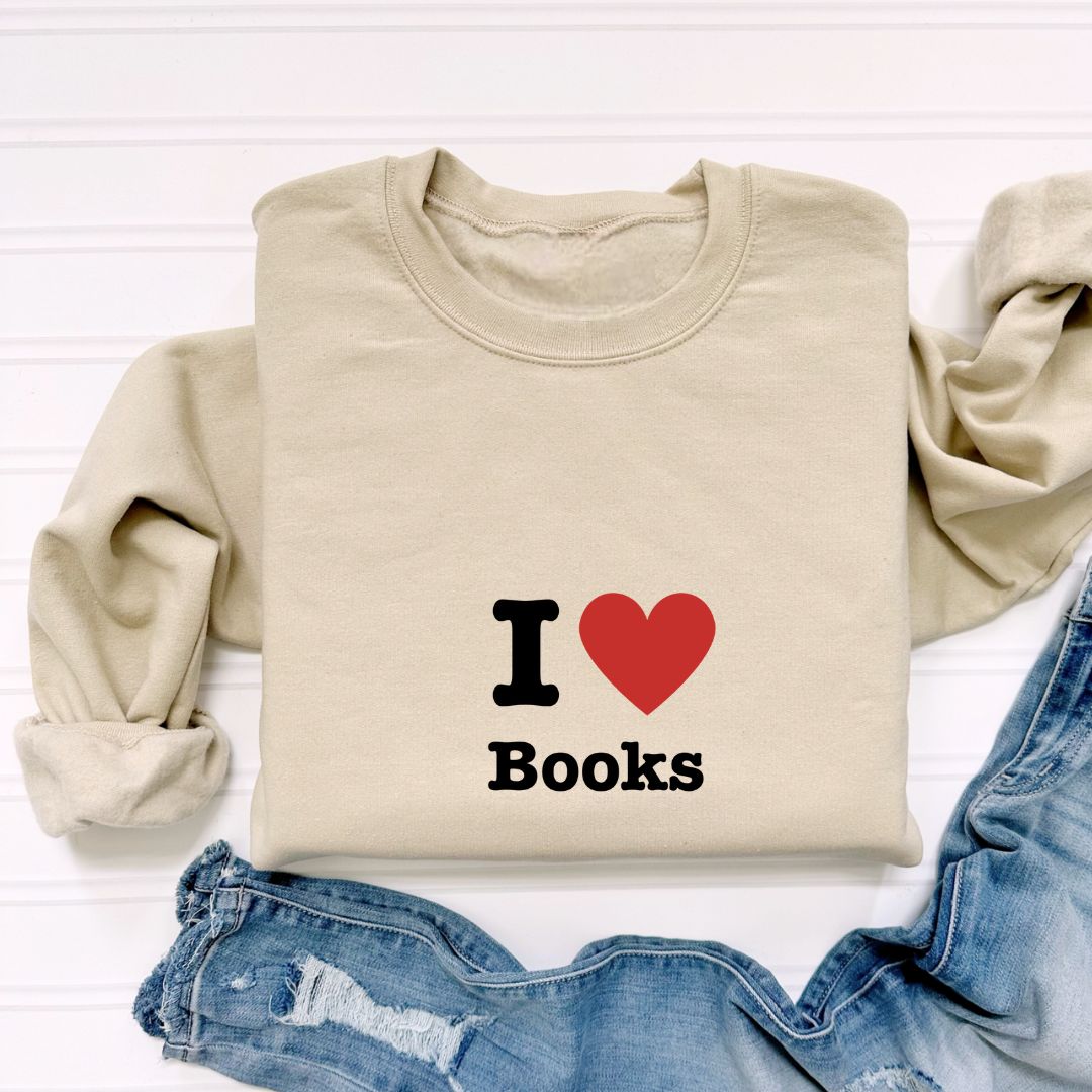 I love Books Heavyweight Sweatshirt - Maslinda Designs