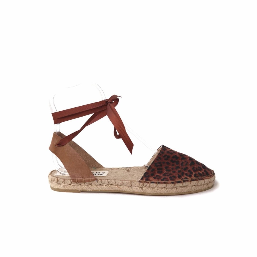 Leopard Print Espadrilles - Tan - Classic Sole - Maslinda Designs