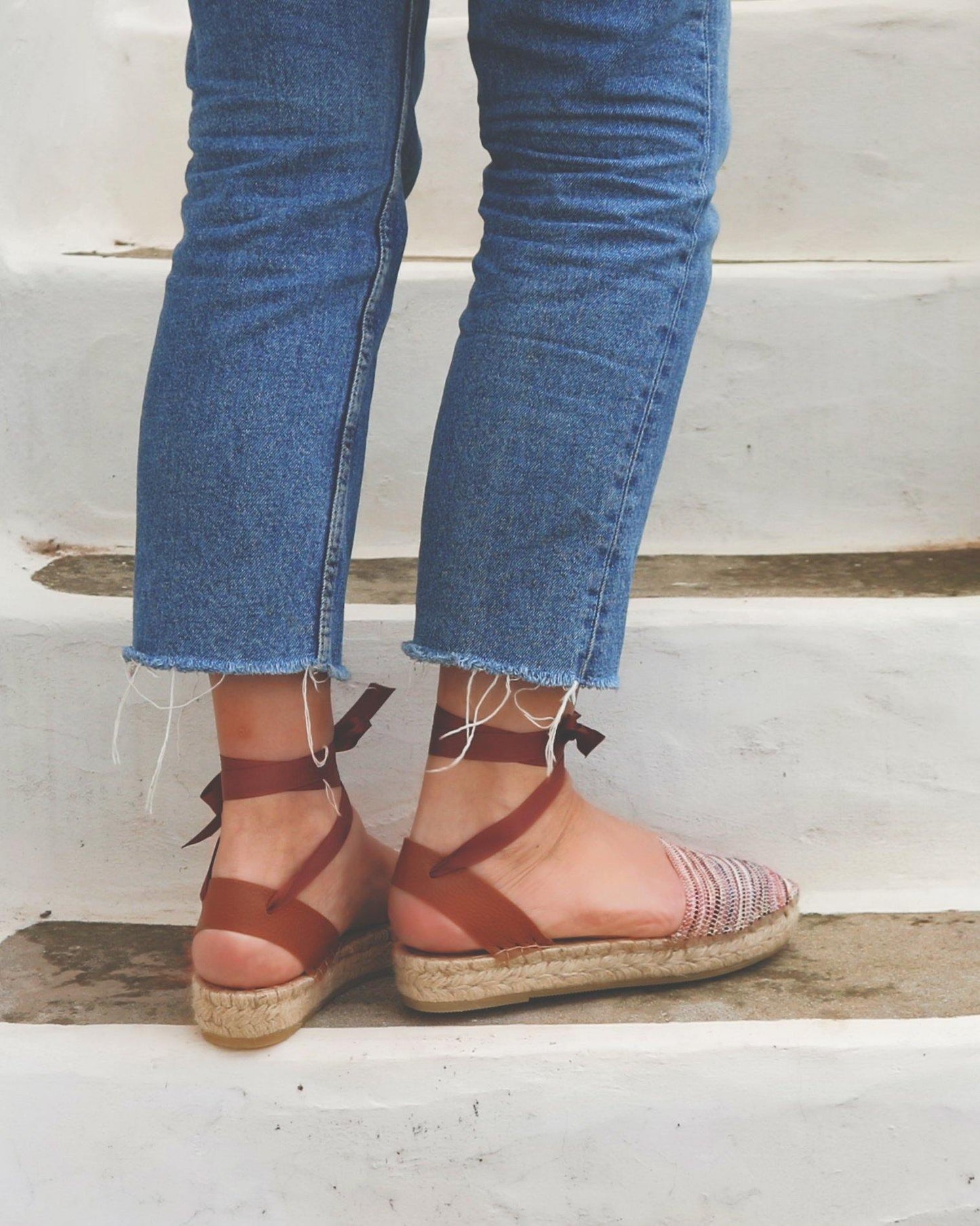 Loom Espadrilles - Pink Stripes - Double Sole - Maslinda Designs