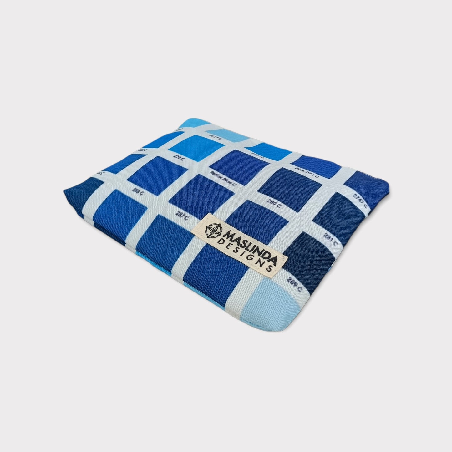 Make-up bag -Blue Squares - Maslinda Designs