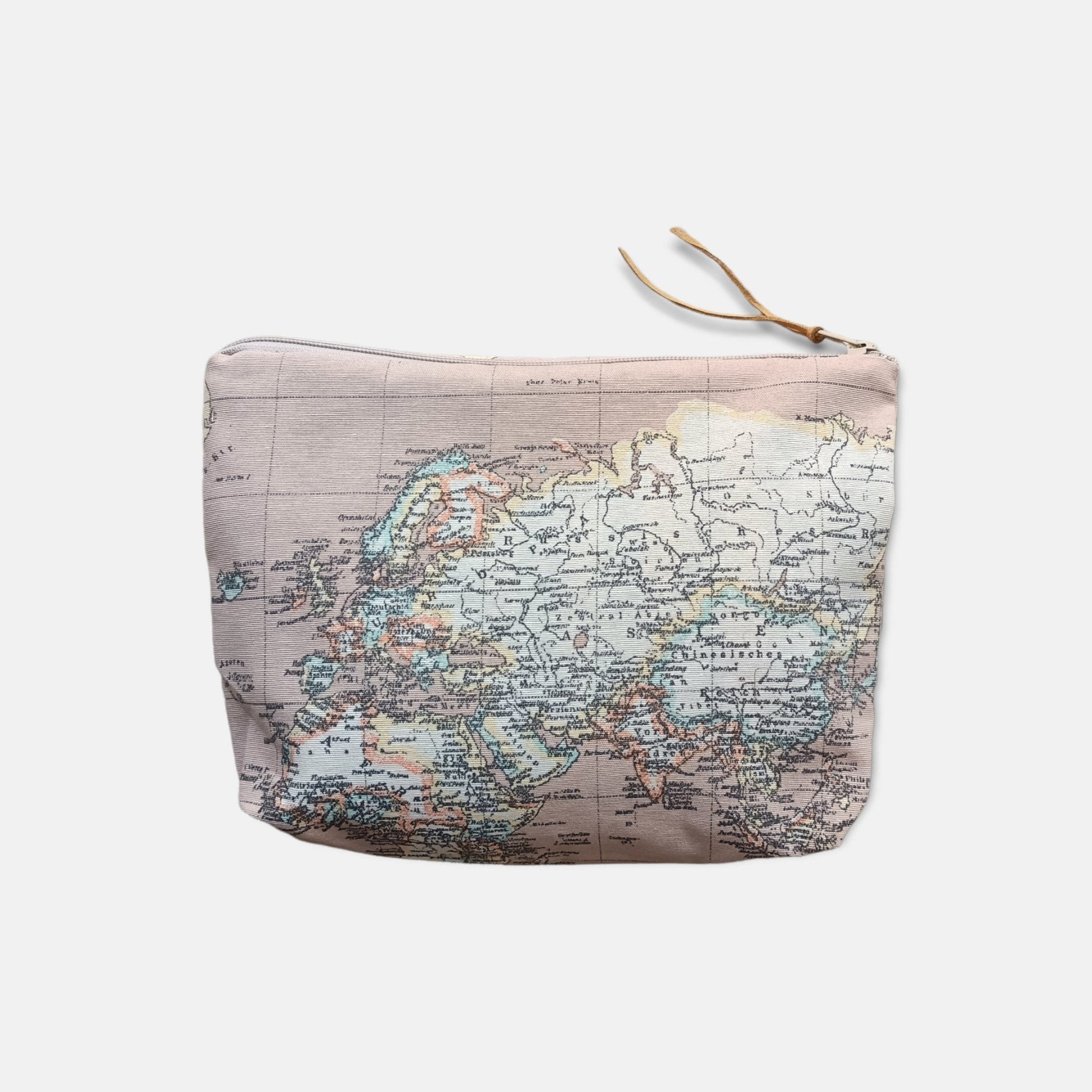 Make-up bag - World Map Pink - Maslinda Designs