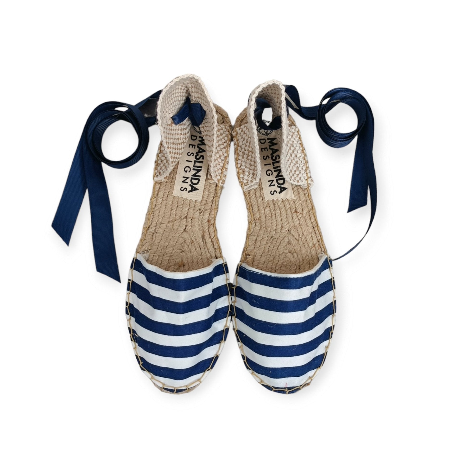 Navy Stripes Espadrilles - Maslinda Designs