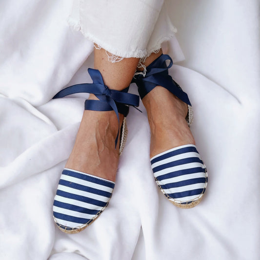 Navy Stripes Espadrilles - Maslinda Designs