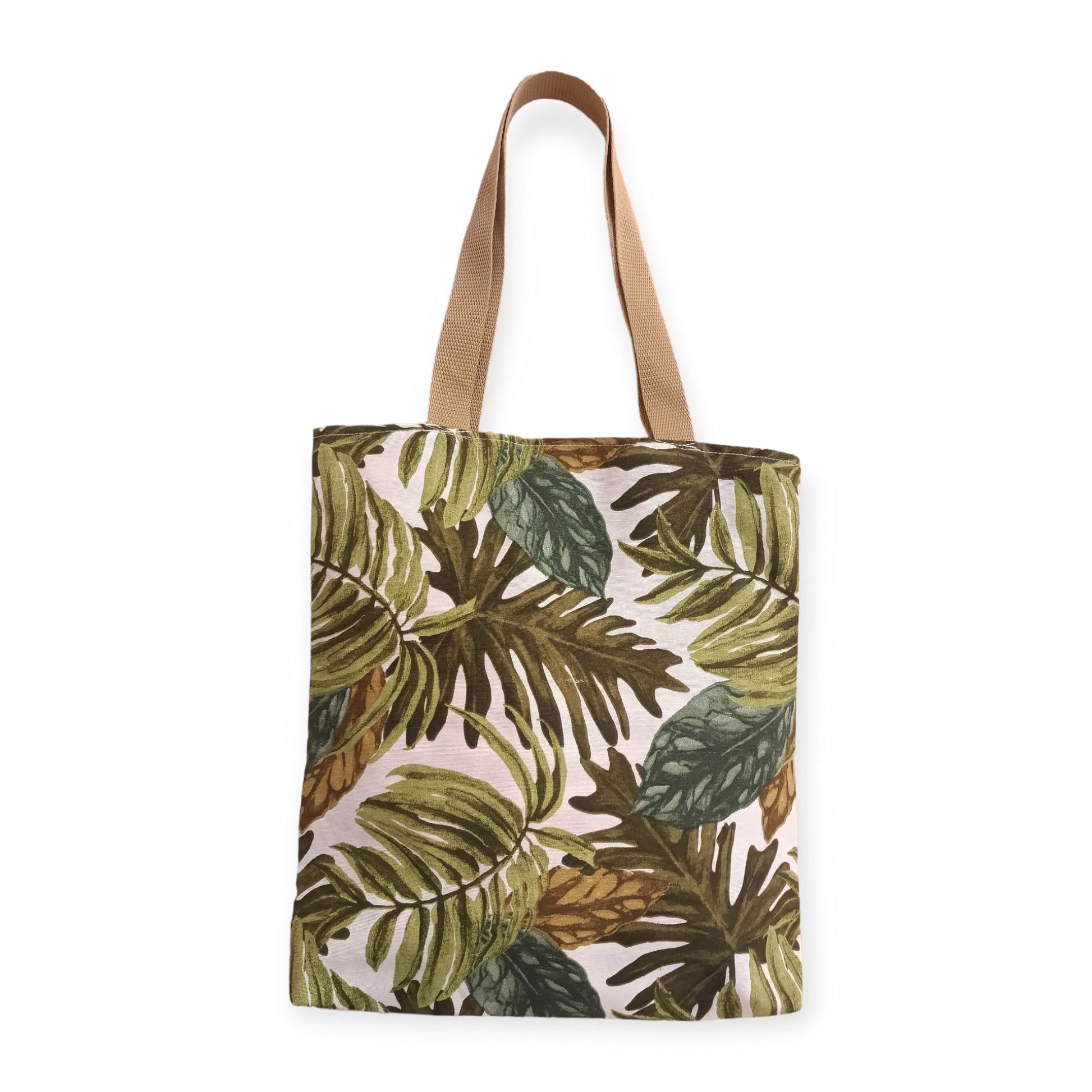 Palm Leaves Print Fabric Tote Bag - Maslinda Designs